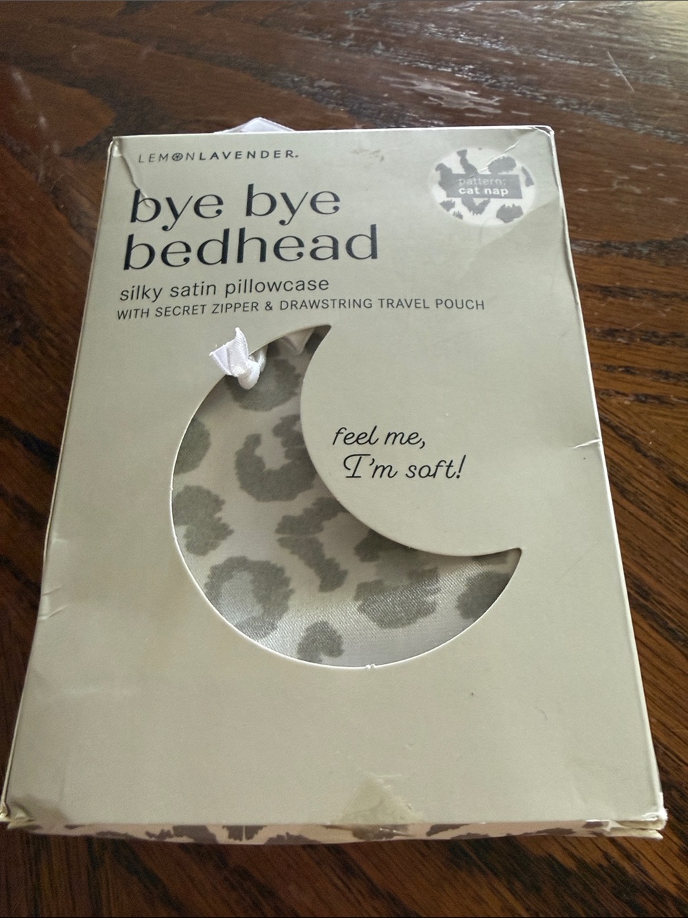 Bye Bye Bedhead Silky Satin Pillowcase - Taupe Leopard